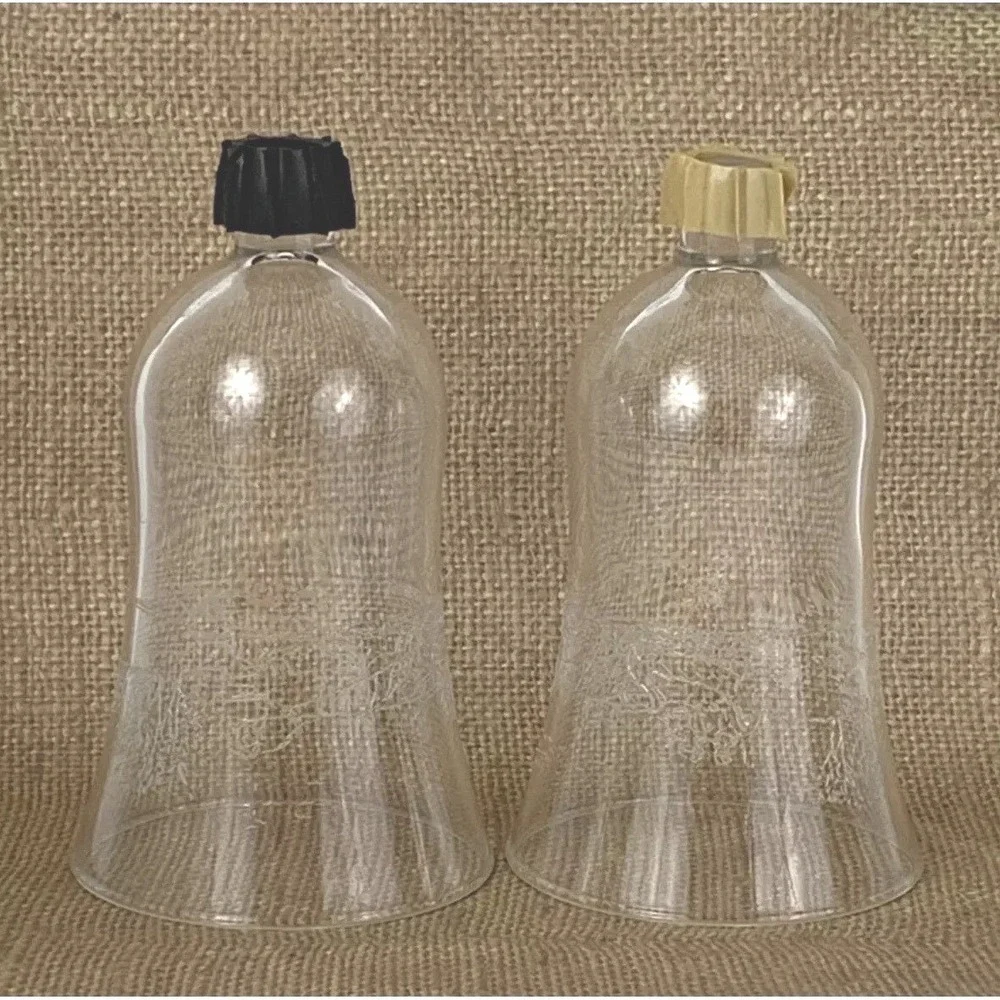 2 Clear Glass Candle Holders Votives Etched Scenic Design Vintage Home Interiors - Picture 8 of 8